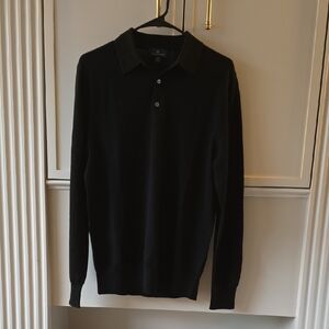 Brooks Brothers Black Long Sleeve Polo